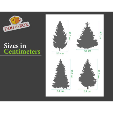 Christmas Trees stencil set n.5 - Reusable stencil with many trees in various size, perfect for painting