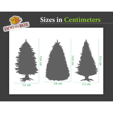 Christmas Trees stencil set n.6 - Reusable stencil with many trees in various size, perfect for painting