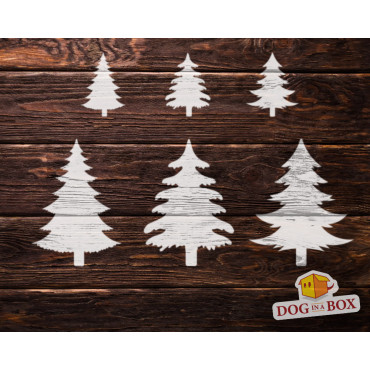 Trees stencil set n.1 - Reusable stencil with many trees in various size, perfect for painting
