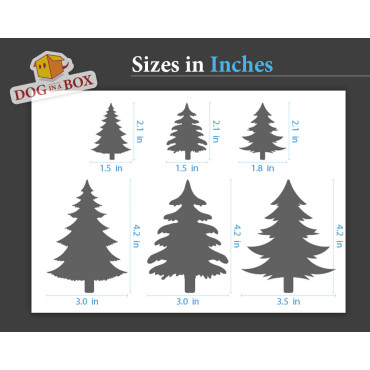 Trees stencil set n.1 - Reusable stencil with many trees in various size, perfect for painting