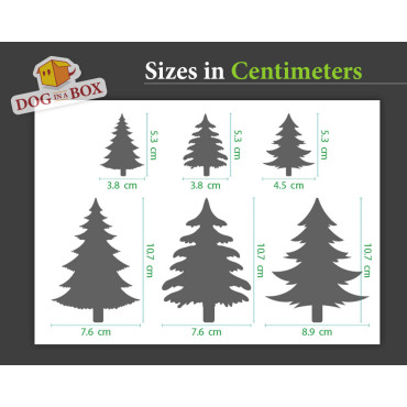 Pochoir Arbres n.1 - Pochoir réutilisable avec de nombreux arbres de différentes tailles, parfait pour la peinture