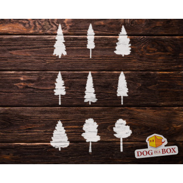 Trees stencil set n.2 - Reusable stencil with many trees in various size, perfect for painting