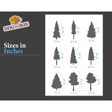 Trees stencil set n.2 - Reusable stencil with many trees in various size, perfect for painting