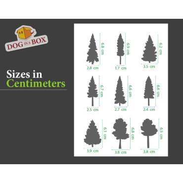 Stencil set di Alberi n.2 - Stencil riutilizzabile con vari alberi di diverse dimensioni