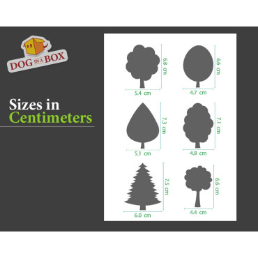 Stencil set di Alberi n.3 - Stencil riutilizzabile con vari alberi di diverse dimensioni