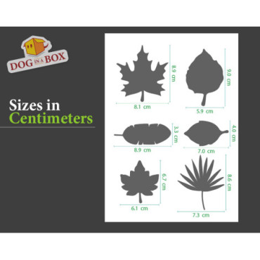 Pochoir feuilles n.2 - Pochoir réutilisable avec de nombreuses feuilles de différentes tailles, parfait pour la peinture