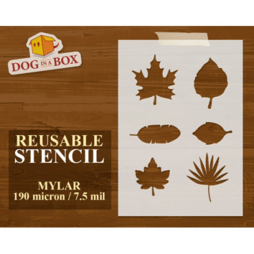 Leaves stencil set n.2 - Reusable stencil with many leaves in various size, perfect for painting