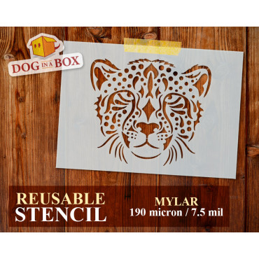Cheetah stencil n.1 - Reusable animal stencil for wall painting, wood and fabrics