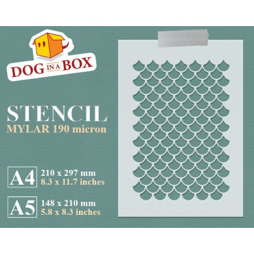 Pochoir écailles de poisson - Motif géométrique sans couture de pochoir réutilisable pour murs et tissus