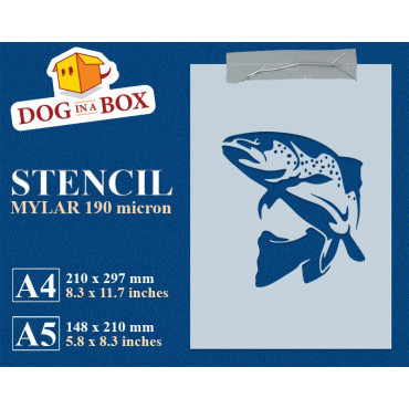 Fish stencil n.1 - Reusable fishing stencil for wood signs, wall decor and fabric