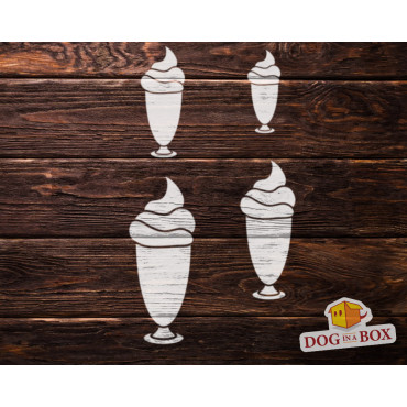 Pochoirs de Milk-shakes n.1 - Pochoir réutilisable avec de nombreux milkshakes de différentes tailles, parfait pour la peinture