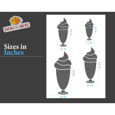 Pochoirs de Milk-shakes n.1 - Pochoir réutilisable avec de nombreux milkshakes de différentes tailles, parfait pour la peinture