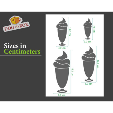 Milkshakes stencil set n.1 - Reusable stencil with many milkshakes in various size, perfect for painting