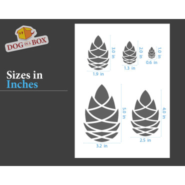 Pine cones stencil set n.1 - Reusable stencil with many pinecones in various size, for painting