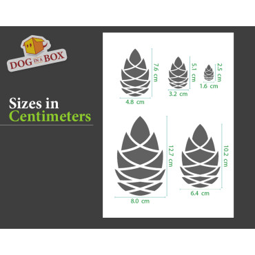 Pine cones stencil set n.1 - Reusable stencil with many pinecones in various size, for painting