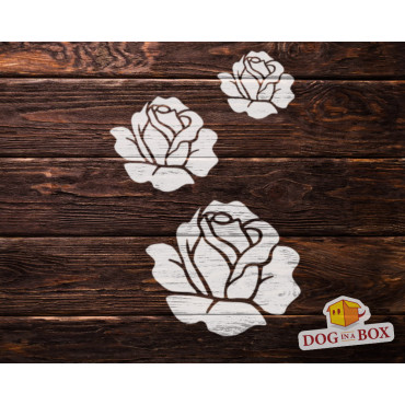 Roses stencil set n.2 - Reusable stencil with many flowers in various size, perfect for painting