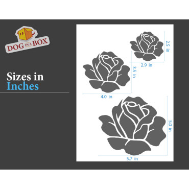 Roses Stencil Set n.2 - Wiederverwendbare Schablone mit vielen Blumen in verschiedenen Größen, perfekt zum Malen