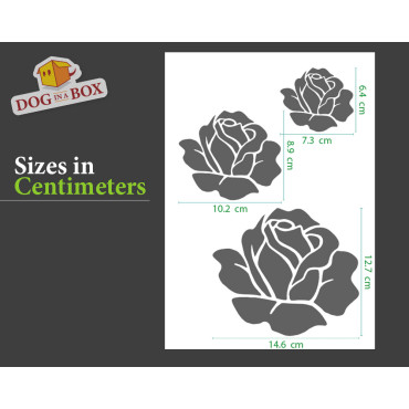 Pochoirs de roses n.2 - Pochoir réutilisable avec de nombreuses fleurs de différentes tailles, parfait pour la peinture