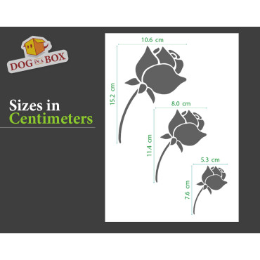Pochoirs de roses n.3 - Pochoir réutilisable avec de nombreuses fleurs de différentes tailles, parfait pour la peinture