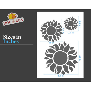 Pochoir de tournesols n.1 - Pochoir réutilisable avec de nombreuses fleurs de différentes tailles, parfait pour la peinture