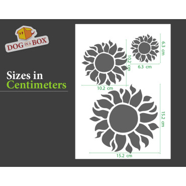 Pochoir de tournesols n.1 - Pochoir réutilisable avec de nombreuses fleurs de différentes tailles, parfait pour la peinture