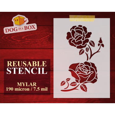Roses stencil n.3 - Reusable floral stencil for cake, wedding cakes, wall decors and wood signs