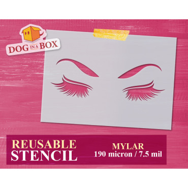 Eyelashes stencil n.1 - Reusable stencil for beauty shop decorations. Eyebrows stencil