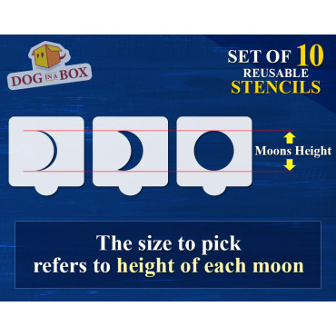 Pochoirs phases de lune SET n.1 - Set de 10 pochoirs Lune réutilisables