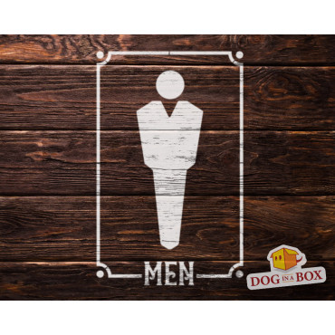 Men restroom stencil n.3 - Reusable gentlemen toilet stencil for wall painting and wood signs