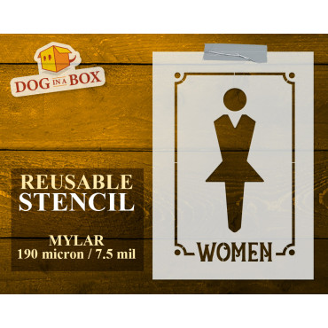 Pochoir toilettes femmes...