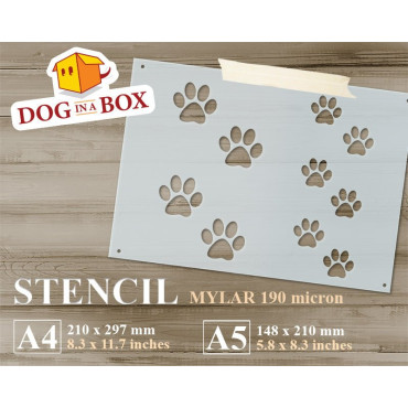 Dog paw prints stencil - Modular and reusable pawprints stencil for wood, fabrics or walls