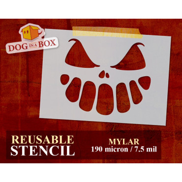 Pumpkin face stencil n.3 - Reusable stencil for halloween, horror house, wood signs, wall and fabrics