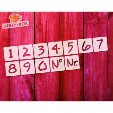 Numbers stencils n.2 - Individual numbers stencils for wood signs and walls