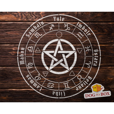 Wiccan Calendar stencil n.1 - DIY Wiccan calendar with zodiac signs and days of the week reusable stencil