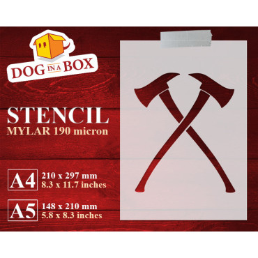 Firefighter axes stencil - Firefighters stencil to paint on walls, wood and fabrics. Reusable DIY stencil for wood signs.