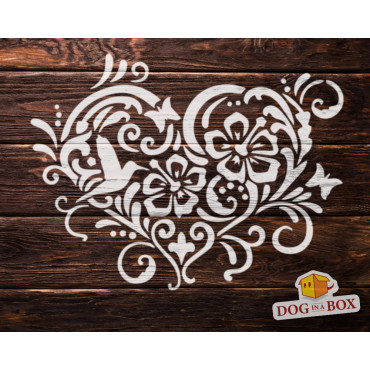 Vintage heart stencil - Reusable love stencil for wood signs, invitations, wedding cake decor