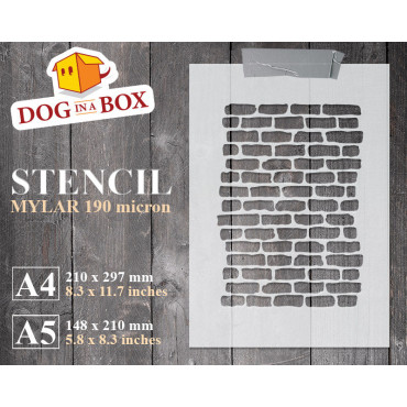 Bricks stencil n.2 - Reusable wall bricks stencil, seamless geometric pattern for walls and fabrics