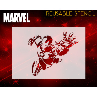 Iron Man stencil n.4 - Marvel Avengers Reusable superhero movie stencil for nursery.