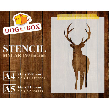 Deer stencil n.4 - Reusable hunting stencil for wood signs, wall decor and fabric