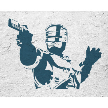 Robocop stencil - Reusable stencil of classic movies for wall decors, fabrics and wood signs.