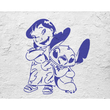 Lilo & Stitch stencil n.1 - Disney Cartoon stencil for nursery decoration