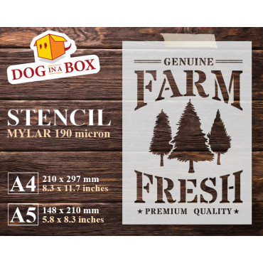 Farm Fresh Christmas Trees stencil - Reusable christmas stencil for wood signs, windows decor and walls