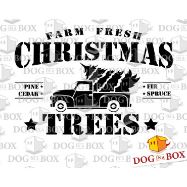 Farm Fresh Christmas Trees stencil n.2 - Reusable christmas stencil for wood signs, windows decor and walls