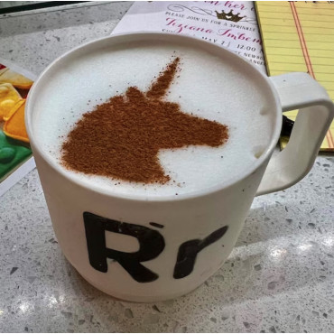 Einhornschablonen (3er-Set) Cappuccino und Kaffee Kakaopulver Dekor Schablone - Face Painting Schablonen