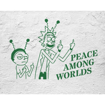Rick and Morty stencil n.1 - Cartoon stencil for nursery decoration