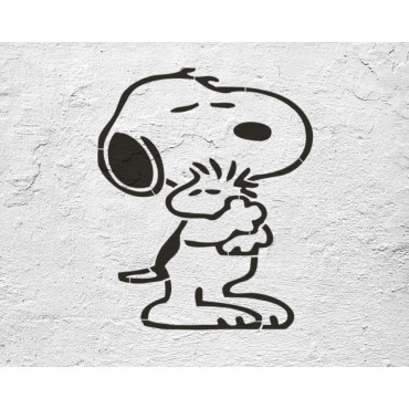 Snoopy stencil n.1 - Cartoon stencil for nursery decoration