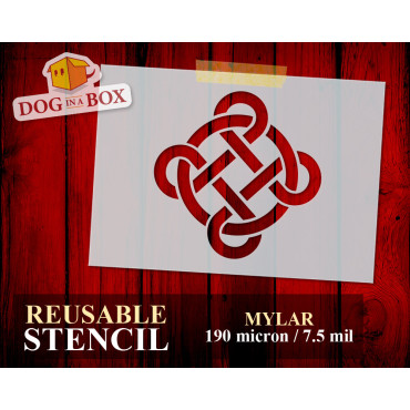 Chinese Knot stencil n.10 - Reusable asian style stencil for wood sings, painting on stones or walls