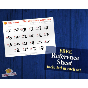 Enochian alphabet stencils cards - 22 individual and reusable stencils with the Angelic alphabet