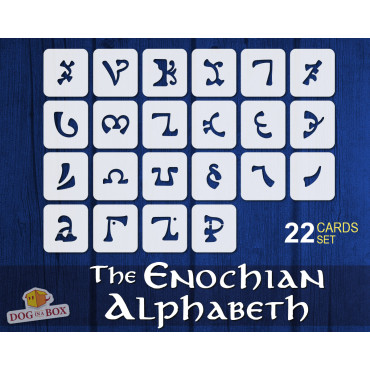 Enochian alphabet stencils cards - 22 individual and reusable stencils with the Angelic alphabet