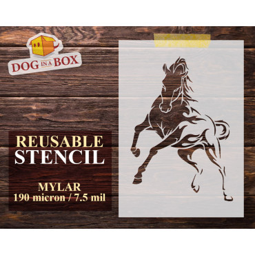 Horse stencil n.3 - Reusable horse stencil for painting on wood, walls or fabrics. Available in various sizes.